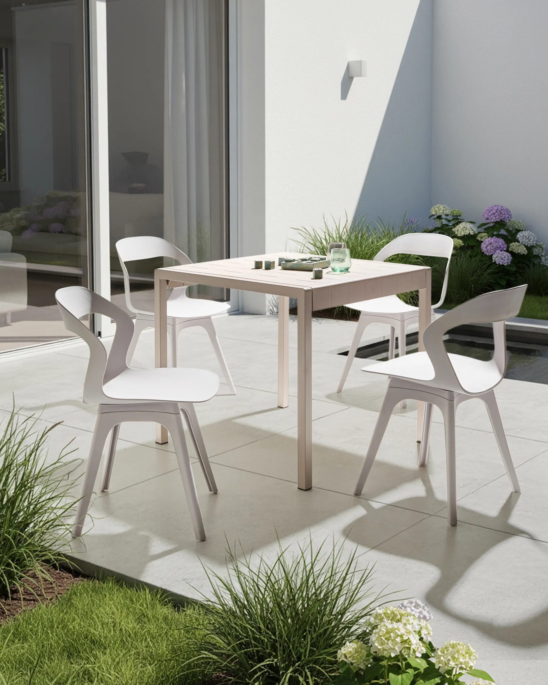 Set of 4 Garden Chairs LACHANIA Taupe_1020431