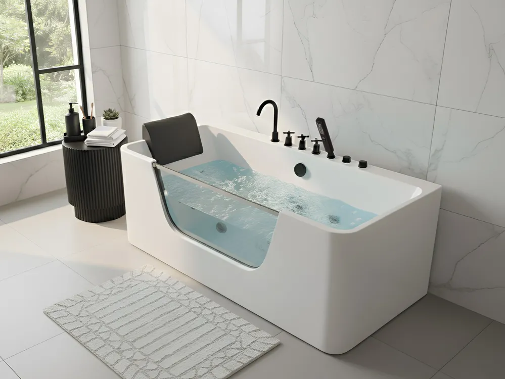 Corner Hot Tub CAHUITA 1600 x 750 mm White