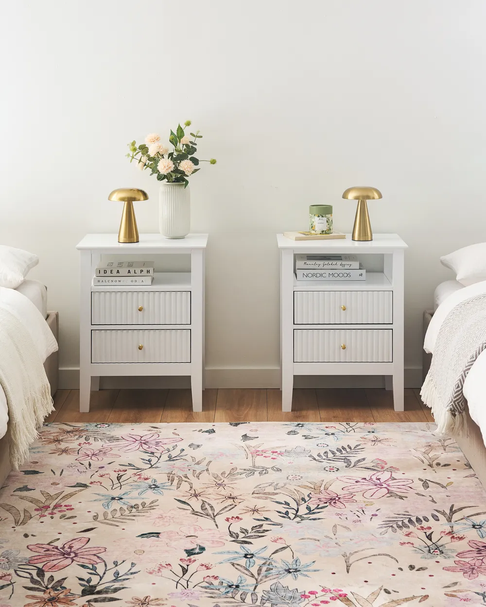 Set of 2 Bedside Tables ASSISI White