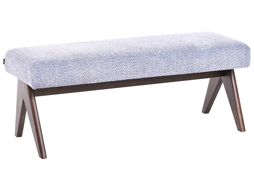 Upholstered Bench TAMRE Chenille Light Blue/ Dark Brown_1183147