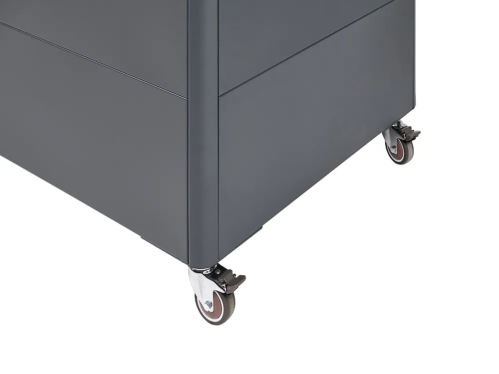 Oppbevaringsboks KYMI 136 cm 55 cm Metall med hjul Mørkegrå_1173675