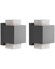 Set of 2 Outdoor LED Wall Lights TIMOK Black_1099994