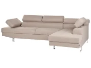 Corner Sofa 5 Seater NORREA Fabric Light Brown Left Hand_919478