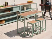 Outdoor Kitchen Island AVETRANA Light Green Metal_1087740