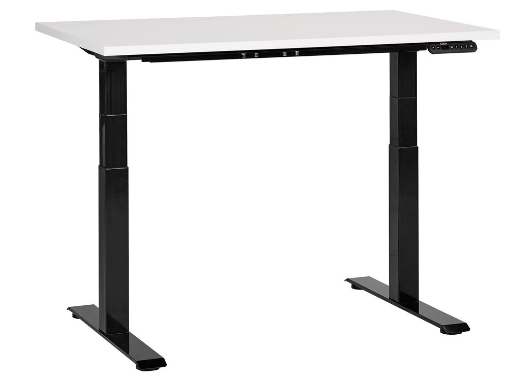 Elektrisk justerbart skrivebord DESTINES 120 cm x 72 cm Hvit/svart