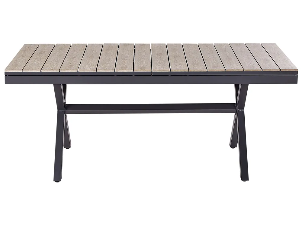 Extending Garden Dining Table FANES 184/242 cm 90 cm Metal Graphite Grey_928661