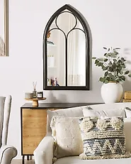 Wall Mirror TRELLY 62 cm 113 cm Metal Black_1172425