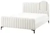 Säng med lamellram Bouclé LUNAN 140 x 200 cm Off-White