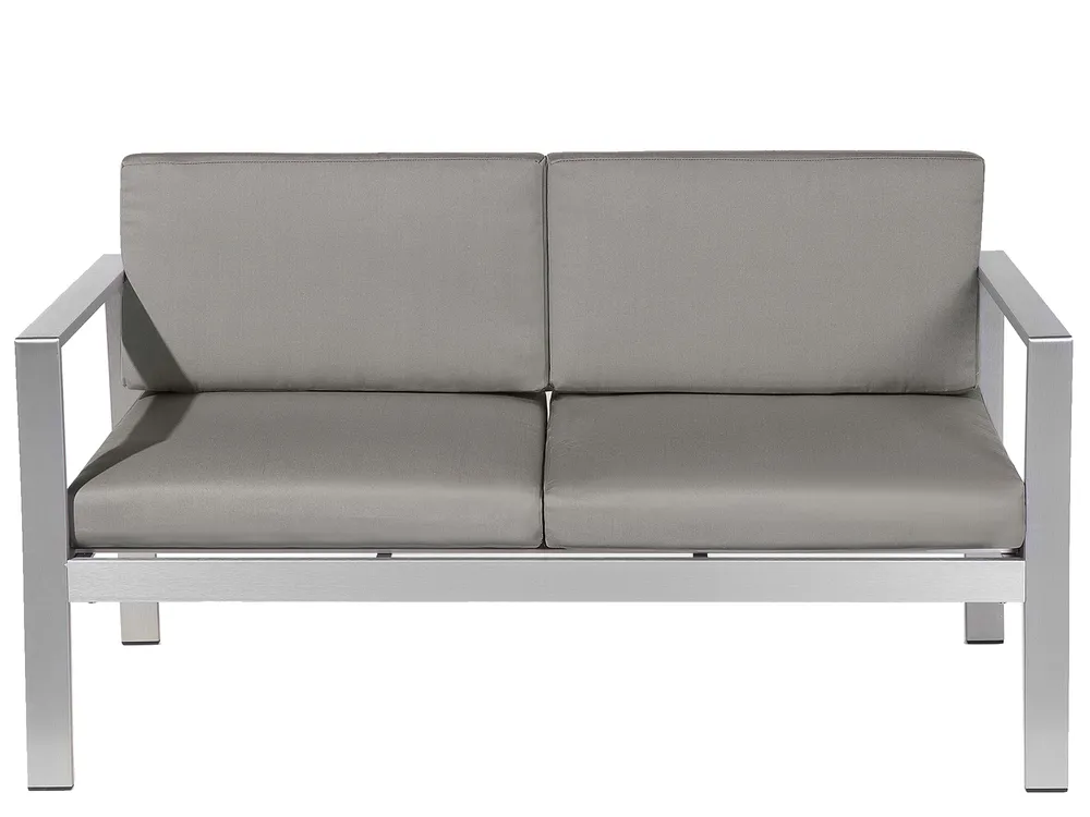 Garden Lounge Set with Table 4 Seater SALERNO Metal Dark Grey_679548