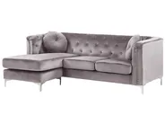 Corner Sofa 3 Seater FLEN Velvet Grey Right Hand_784546