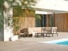 Garden Corner Sofa with Table 6 Seater RIMA III Modular Metal Beige Left Hand