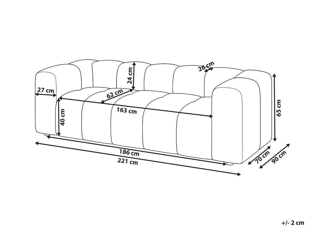 Sofa 3-seter ANTOLA Bouclé Beige_1156576