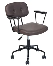 Desk Chair ALGERITA Faux Leather Dark Brown_855208