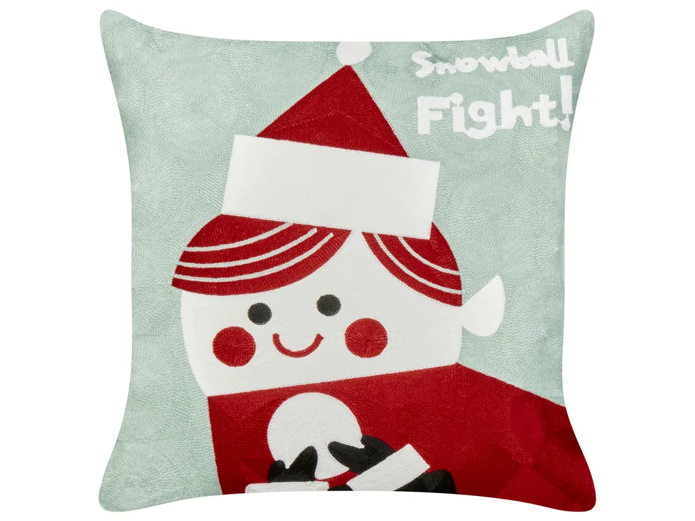 Set of 2 Decorative Cushions PUDDING Cotton 45 x 45 cm Red_946894