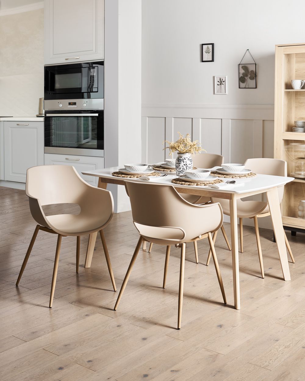 Sett med 4 spisestoler MILLERS Beige