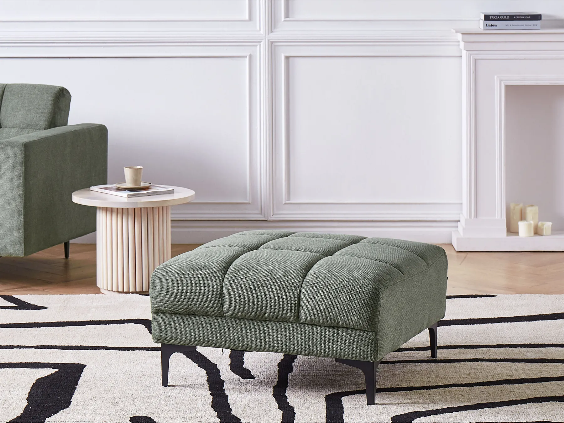 Ottoman ALNES Fabric Dark Green_948635