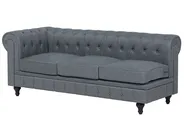 Corner Sofa 6 Seater CHESTERFIELD Fabric Grey Left Hand_706659