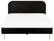 Säng med lamellram Sammet FLAYAT 160 x 200 cm Svart_834072
