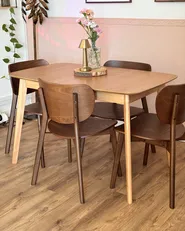 Extending Dining Table MADOX Light Oak 120/150 cm 75 cm_1017074