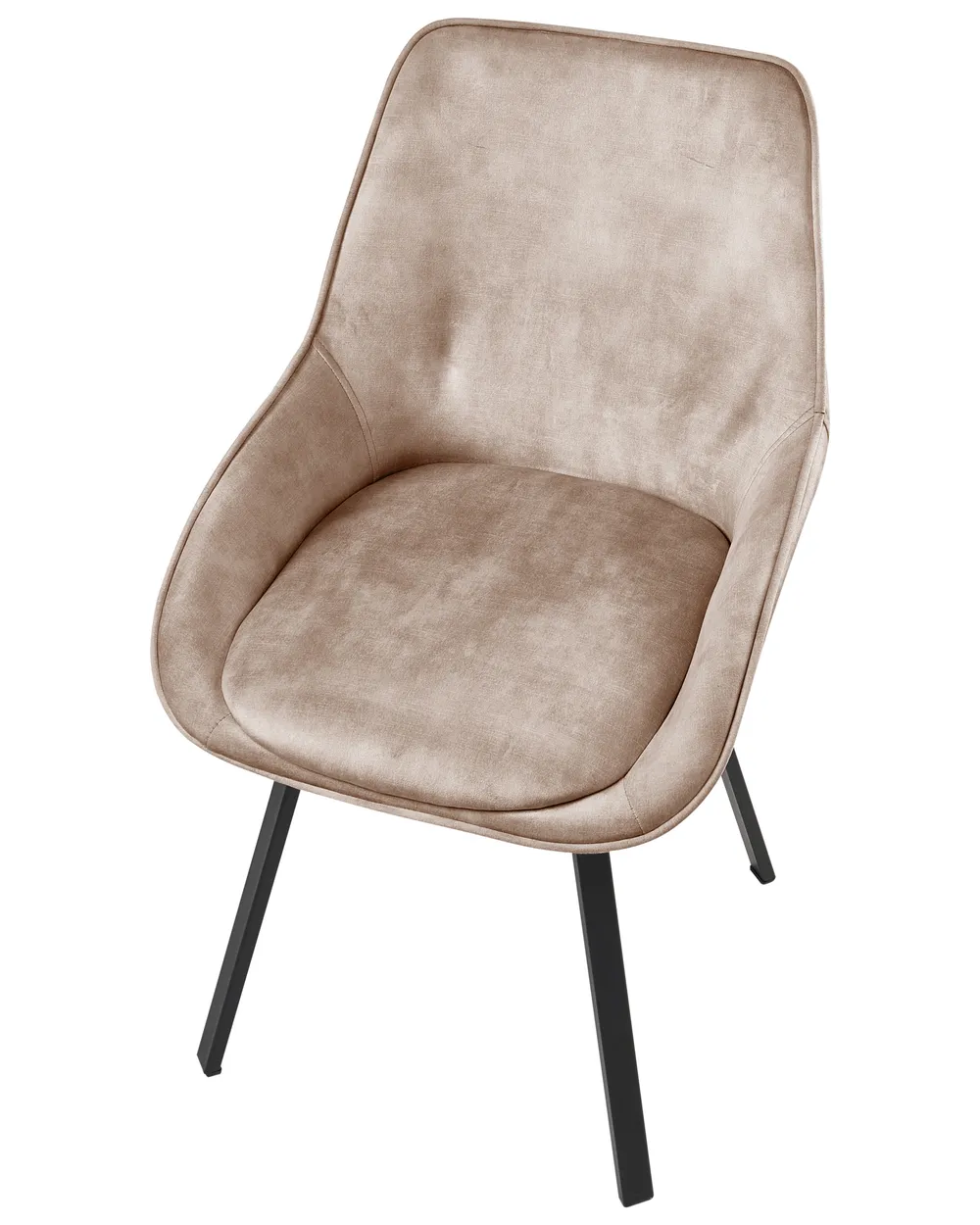 Set of 2 Dining Chairs TERLTON Velvet Beige_1041281