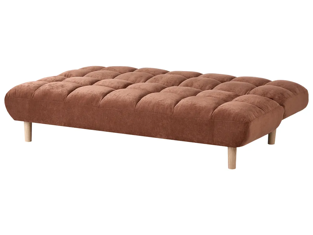 Sofa Bed 2 Seater RISOR Fabric Golden Brown_1053627