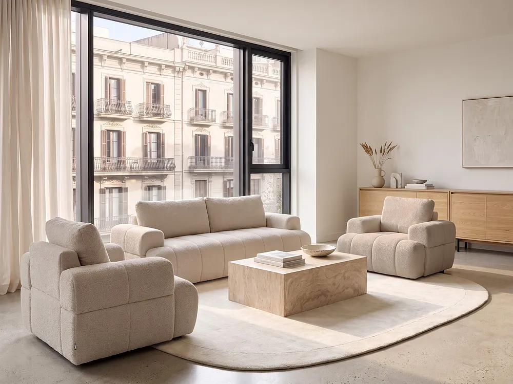 Sofagruppe 5-seters NARILLA Bouclé Beige