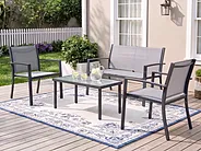 Garden Lounge Set with Table 4 Seater TAVOLETO Metal Grey_1154567