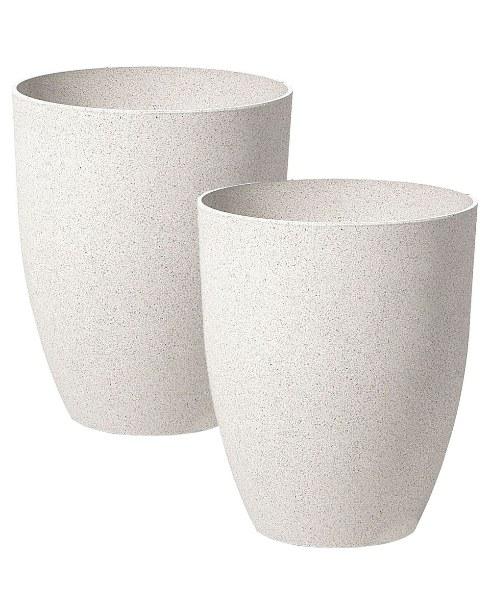 Sett med 2 plantepotter CROTON 35 cm Off white