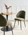 Set of 2 Dining Chairs ELOY Corduroy Dark Green