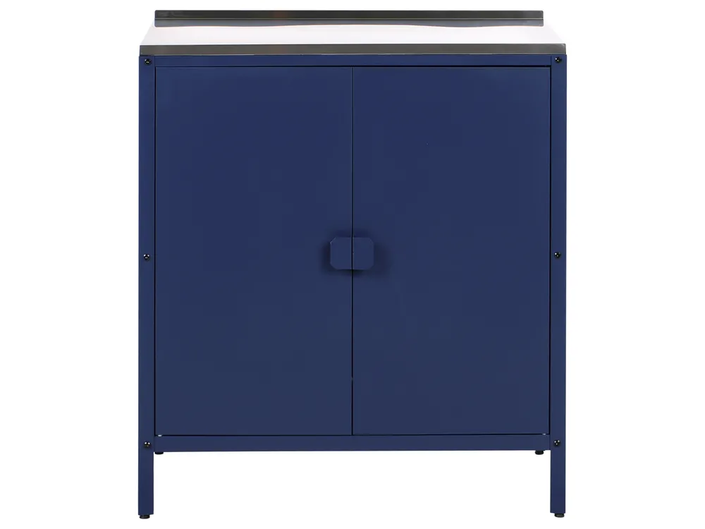 2 Piece Outdoor Kitchen Set with Sink VILAMA Blue Metal_974655