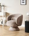 Swivel Armchair LIEKSA Boucle Beige