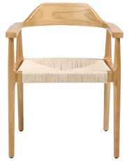 Set med 2 matstolar OAKDALE Trä Ljusbrun/ Beige_1064963