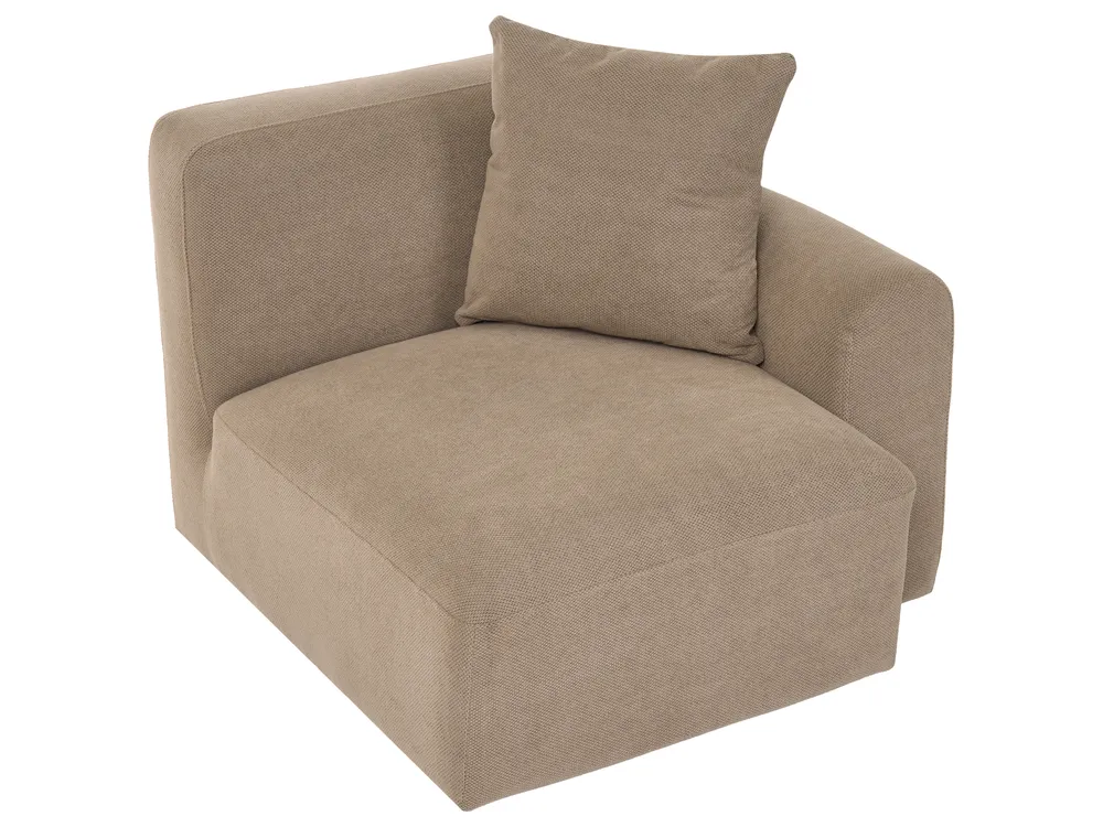 Modular Corner Sofa 3 Seater HEDE Fabric Brown Right Hand_1087390