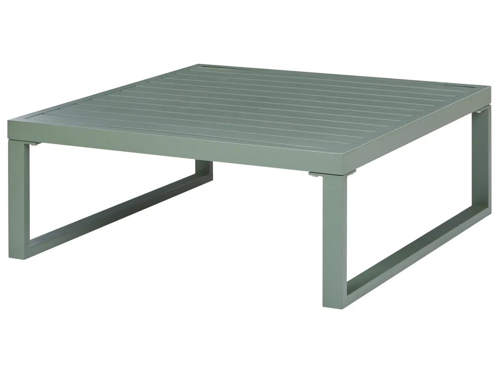 Garden Corner Sofa with Table 3 Seater OLANG Metal Green_1079977