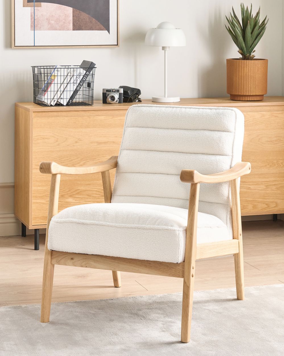 Lenestol LEKNES Bouclé Off white
