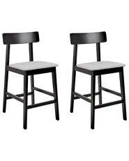 Set of 2 Bar Chairs ISANTI Wood Black/ Grey_945376