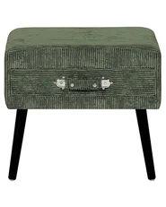 1 Drawer Bedside Table EUROSTAR Corduroy Dark Green_773683