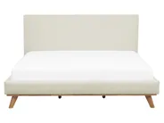 Säng med lamellram Chenille TALENCE 160 x 200 cm Ljusbeige_732368