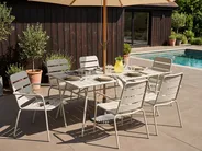 Garden Dining Set 6 Seater TERENZO Metal Light Beige_1077670