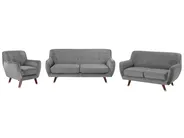Living Room Set 6 Seater BODO Velvet Grey_738374