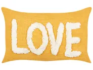 Set of 2 Decorative Cushions LOVE Cotton 30 x 50 cm Yellow_913218