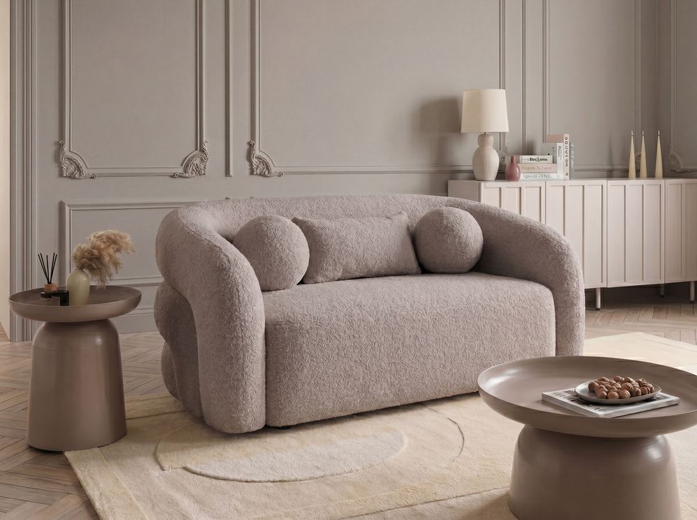 Soffa 2-sits EGEDAAL Bouclé Taupe