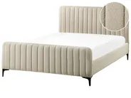 Bed Boucle LUNAN 140 x 200 cm (EU Double) Beige_960707