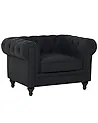 Armchair CHESTERFIELD Fabric Graphite Grey