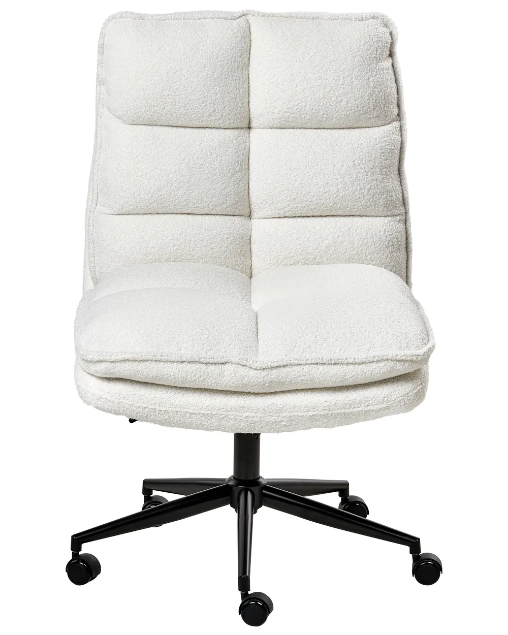 Kontorsstol ADDISON Bouclé Vit_998631