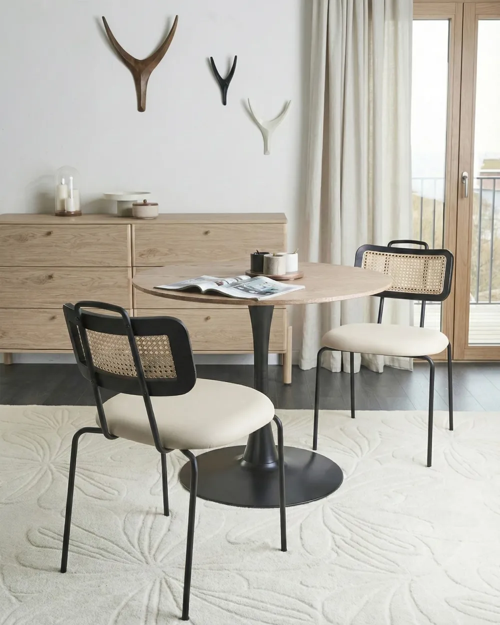 Set of 2 Dining Chairs ADELANTO Metal Light Beige