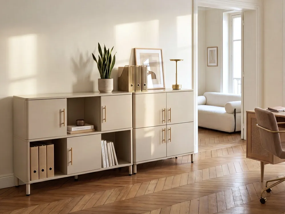 Senkki 3 ovella OMBURA Metalli Beige_1082622