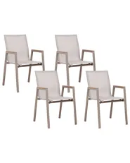 Garden Dining Set 4 Seater TIANO Metal Grey_932485