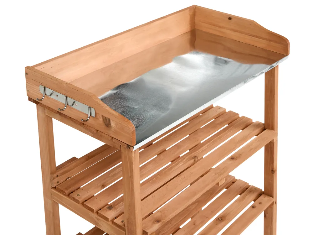 Potting Bench ROSAZZA 76 cm 92 cm Fir Wood Light Brown_1106006
