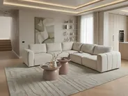 Modular Corner Sofa 5 Seater KIVVIK with Ottoman Boucle Off-White Left Hand_1045800